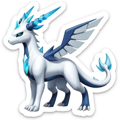 Kyurem-reshiram-Glaceon-dialga-suicune-hybrid, full body sticker