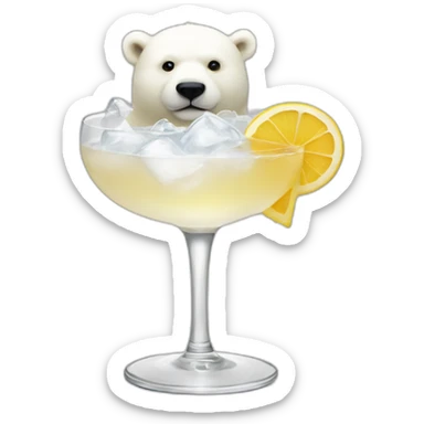 white bear cocktail sticker