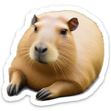 capybara laying on the ground chilling sticker