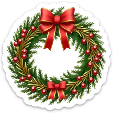 Luxary Christmas wreath with gold

 sticker