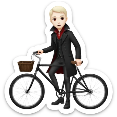 vampire stand back of the bicycle. sticker