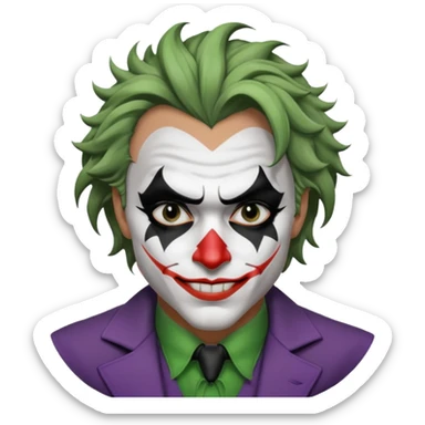 man with plack and white joker makeup sticker