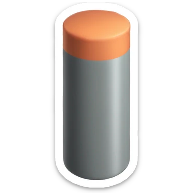 Rubber cylinder going into peach sticker
