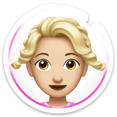 WOW salon with black text, white background and all in a pink circle  sticker