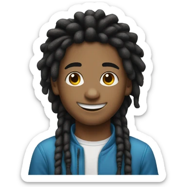 smiling boy with dreadlocks wearing AT&T clothes sticker
