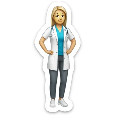 physiotherapist working girl sticker