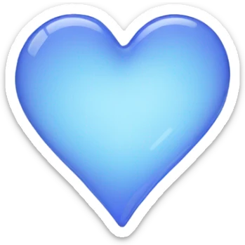 Soft periwinkle glass heart  sticker
