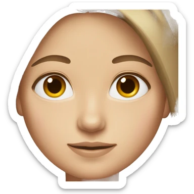 White girl with shoulder length brown hair  sticker