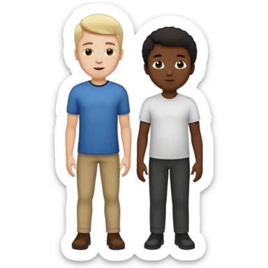 Tall white guy with midget black guy sticker
