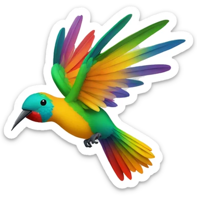 Colibrí de colores volando colorful sticker