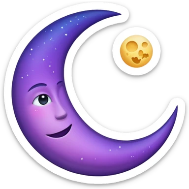Crescent purple moon sticker
