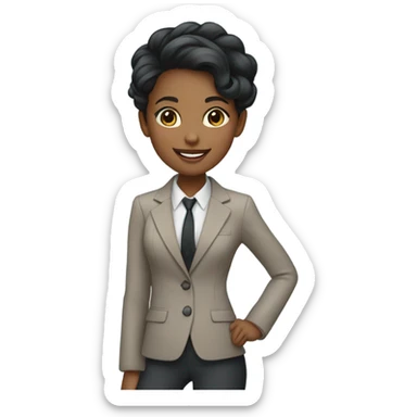 smiling girl in formal attire sticker