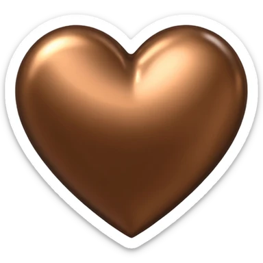 heart with a metallic bronze finish sticker