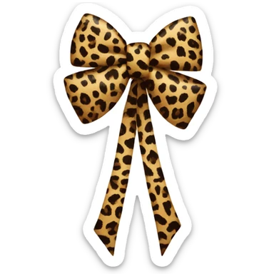 Bow with leopard print sticker
