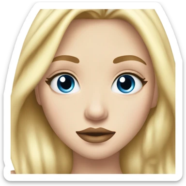 Straight Blonde blue eyes princess big lips big lashes sticker