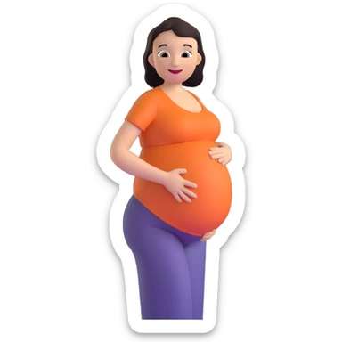 pregnant woman in second trimester looking happy sticker