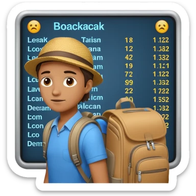 Traveler character with Looking toward a departure board  sticker