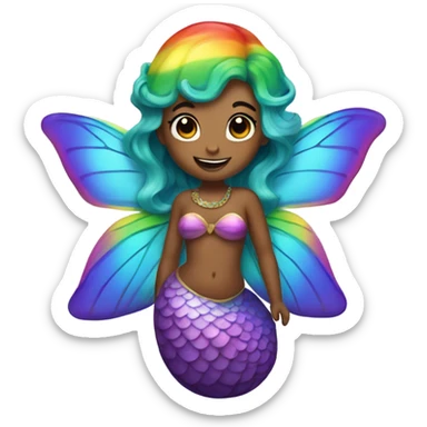 rainbow horn butterfly mermaid  sticker