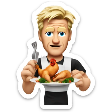 gordon ramsey eating a raw chicken sticker