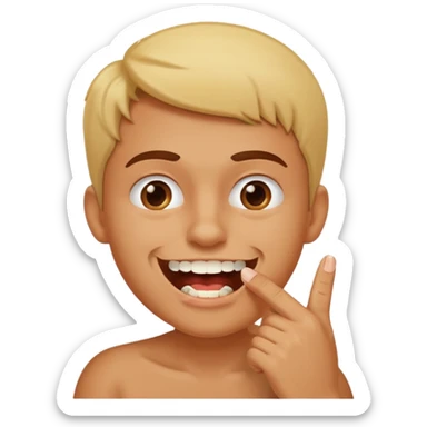 Mordiéndose el dedo sticker