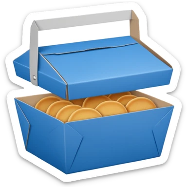 Takeaway Food Box blue sticker