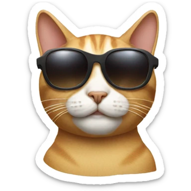 Cat with sunglasses sticker