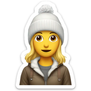 Chica con gorro y casco de nieve sticker
