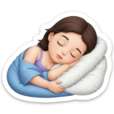 brunette toddler sleeping sticker