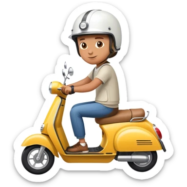 riding a scooter sticker