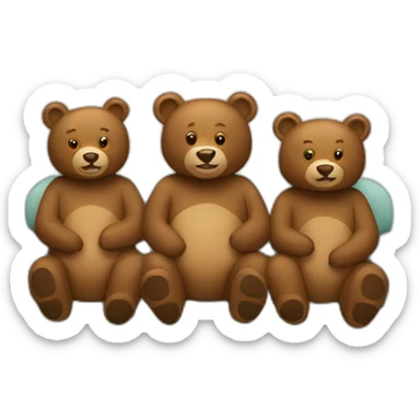 Female-bear-male-bear-sitting-couch sticker