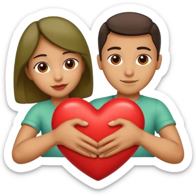 Un brazo abrazando un brazo abrazando un corazón un corazón sticker