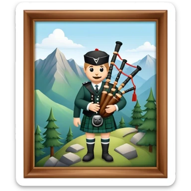 Bagpipes on a mountain sticker