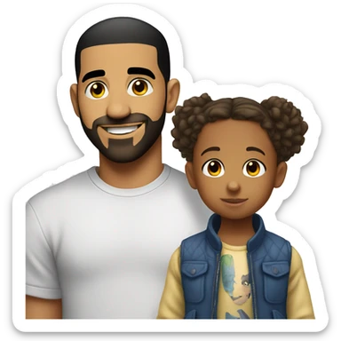drake and a little kid sticker