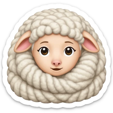 person hiding underneath sheep sticker