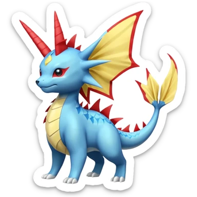 Manectric-Vaporeon-Salamence-Electrike-Furfrou-koi-Fakemon-fusion, full body sticker