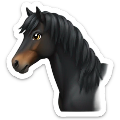 Horses black with mane sticker