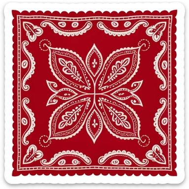 Red paisley bandana, bandana,tied sticker