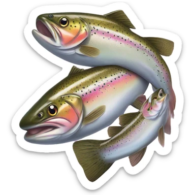 Two rainbow trout sticker