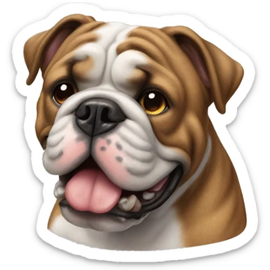 Brindle English bulldog sticker