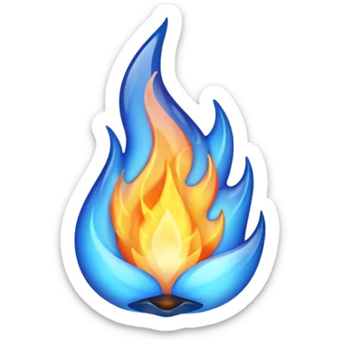 blue colored flame sticker