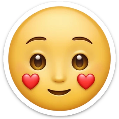 Emoji of a round yellow face with heart eyes, iPhone emoji style. Flat design, smooth gradients, rounded edges, soft shadows, clean look, white background sticker