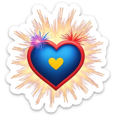 Heart with fireworks sticker
