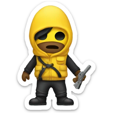 Yellow Robber Emoji sticker