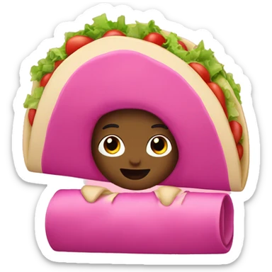 A pink taco sticker