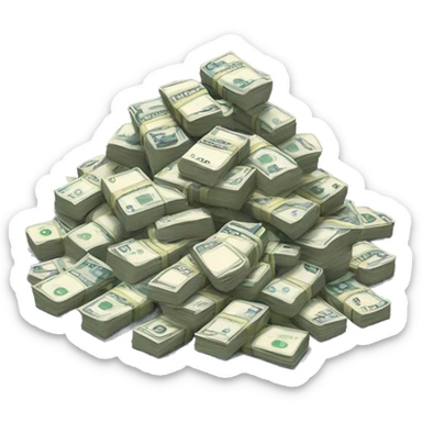 Pile of British pounds  sticker