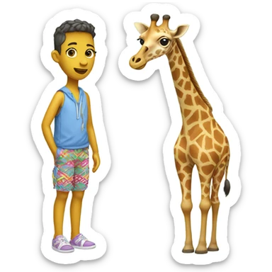 Giraffe in Bermuda shorts  sticker