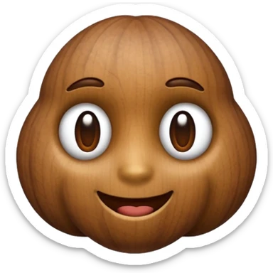 A faceless, plain walnut-shaped emoji sticker