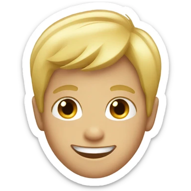 smiling boys with blonde hair sticker