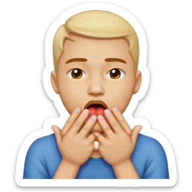 criss cross hands around throat choking self emoji tongue out sticker