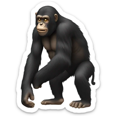 Ape pulling its hair sticker